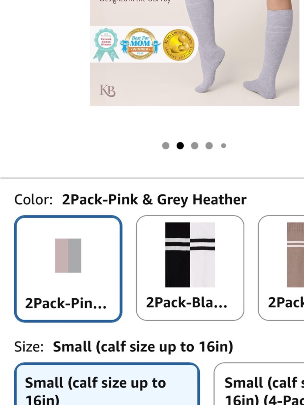 Kindred Bravely Pink and Gray Nursing Socks - Picture 9 of 9